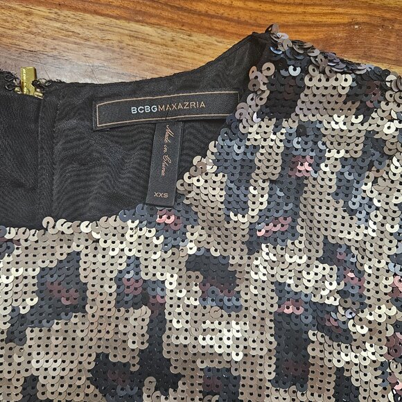 BCBGMAXAZRIA SEQUINS MINI COCKTAIL DRESS XSS - Picture 4 of 5